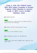 Exam 2&colon; NUR 210&sol; NUR210 &lpar;Latest 2025&sol; 2026 Update&rpar; Transition to Practice-Capstone Guide&vert; Questions & Answers&vert; Grade A&vert; 100&percnt; Correct &lpar;Verified Solutions&rpar;- Fortis