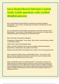 Iowa Dental Board Infection Control Study Guide questions with verified detailed answers