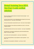 Dental Assisting Iowa RDA Test Part 3 with verified solutions