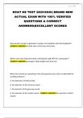 BOAT ED TEST 2025&sol;2026&vert; BRAND NEW ACTUAL EXAM WITH 100&percnt; VERIFIED QUESTIONS & CORRECT ANSWERS&vert;EXCELLENT SCORES