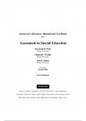 Instructor&rsquo;s Resource Manual and Test Bank - for Assessment in Special Education 1st Edition by Raymond H&period; Witte&comma; Chapters 1-15 &vert; All Chapters &vert;Latest update