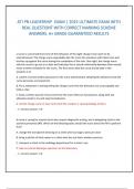 ATI PN LEADERSHIP EXAM &vert; 2025 ULTIMATE EXAM WITH REAL QUESTIONT WITH CORRECT MARKING SCHEME ANSWERS&period; A&plus; GRADE GUARANTEED RESULTS 