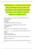TENNESSEE CAT 7 LATEST ACTUAL EXAM WITH COMPLETE ACTUAL EXAM 200 QUESTIONS WITH DETAILED VERIFIED ANSWERS 100&percnt; CORRECT ALREADY GRADED A&plus; BRAND NEW&excl;&excl;