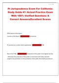 Pt Jurisprudence Exam For California Study Guide &num;1 &sol;Actual Practice Exam With 100&percnt; Verified Questions & Correct Answers&vert;Excellent Scores
