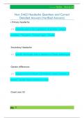 Nurs 5462 Headache Questions and Correct  Detailed Answers &lpar;Verified Answers&rpar;