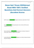 Nasm Cpt-7 Exam 2025&vert;Actual Exam With 100&percnt; Verified Questions And Correct Answers &vert;Excellent Scores