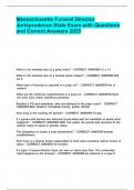 Massachusetts Funeral Director Jurisprudence State Exam with Questions and Correct Answers 2025&period;