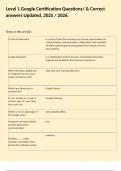 Level 1 Google Certification Questions&sol; & Correct answers Updated&comma; 2025 &sol; 2026&period;