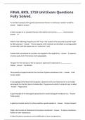 FINAL BIOL 1710 Unit Exam Questions Fully Solved&period;