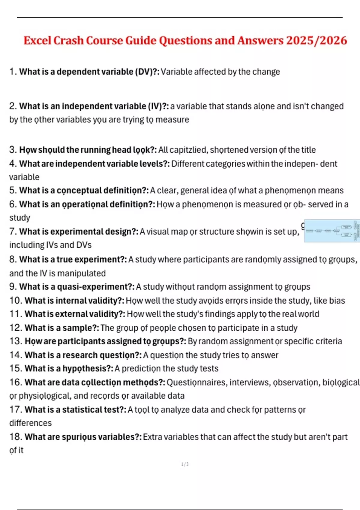 Excel Crash Course Guide Questions and Answers 2025/2026 - Excel Crash ...