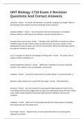 UNT Biology 1710 Exam 2 Revision Questions And Correct Answers&period;