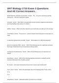 UNT Biology 1710 Exam 3 Questions And All Correct Answers &period;
