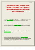 Wastewater Class B Texas &vert;New Actual Exam With 100&percnt; Verified Questions And Correct Answers&vert; Excellent Scores
