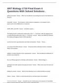 UNT Biology 1710 Final Exam 4 Questions With Solved Solutions &period;