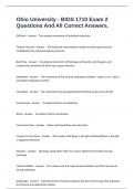 Ohio University - BIOS 1710 Exam 2 Questions And All Correct Answers&period;
