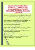 NASM STRETCHING AND FLEXIBILITY EXAM 2025 &vert;GUARANTEED ACCURATE ANSWERS &vert;ALREADY PASSED &vert;COMPLETE