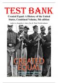 Test Bank for Created Equal A History of the United States&comma; Combined Volume&comma; 5th Edition Jones&comma; All Chapters 1-30