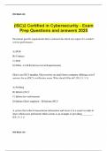 &lpar;ISC&rpar;2 Certified in Cybersecurity - Exam Prep Questions and answers 2025