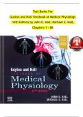 Test Banks For  Guyton and Hall Textbook of Medical Physiology  14th Edition by John E&period; Hall&semi; Michael E&period; Hall&comma;  Chapters 1 - 86 