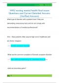 WKU nursing mental health final exam  Questions and Correct Detailed Answers  &lpar;Verified Answers&rpar;