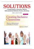 Solutions for For Creating Inclusive Classrooms&colon; Effective&comma; Differentiated and Reflective Practices 8th Edition by Spencer J&period; Salend&comma; Chapters 1-12