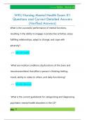WKU Nursing Mental Health Exam &num;1  Questions and Correct Detailed Answers  &lpar;Verified Answers&rpar;