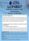 LCP4807 Assignment 2 &lpar;ANSWERS&rpar; Semester 1 2025 - DISTINCTION GUARANTEED