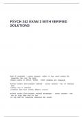 PSYCH 242 EXAM 3 WITH VERIFIED SOLUTIONS