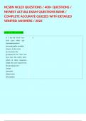 NCSBN NCLEX QUESTIONS &sol; 400&plus; QUESTIONS &sol; NEWEST ACTUAL EXAM QUESTIONS BANK &sol; COMPLETE ACCURATE QUIZZES WITH DETAILED VERIFIED ANSWERS &sol; 2025  