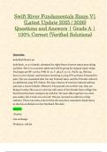 Swift River Fundamentals Exam V1 &lpar;Latest Update 2025 &sol; 2026&rpar; Questions and Answers &vert; Grade A &vert; 100&percnt; Correct &lpar;Verified Solutions&rpar;
