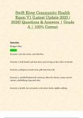 Swift River Community Health Exam V1 &lpar;Latest Update 2025 &sol; 2026&rpar; Questions & Answers &vert; Grade A &vert; 100&percnt; Correct