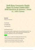Swift River Community Health Exams V1 & V2 &lpar;Latest 2025 &sol; 2026 Updates STUDY BUNDLE PACKAGE WITH SOLUTIONS&rpar; Questions & Answers &vert; Grade A &vert; 100&percnt; Correct &lpar;Verified Solutions&rpar;