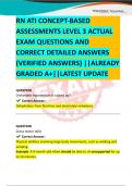 RN ATI CONCEPT-BASED ASSESSMENTS LEVEL 3 ACTUAL EXAM QUESTIONS AND CORRECT DETAILED ANSWERS &lpar;VERIFIED ANSWERS&rpar; &vert;&vert;ALREADY GRADED A&plus;&vert;&vert;LATEST UPDATE