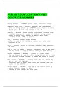 NUR 311 EXAM QUESTIONS WITH COMPLETE ANSWERS&period;