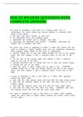 NUR 311 HYGIENE QUESTIONS WITH COMPLETE ANSWERS&period;