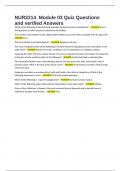 NUR2214  Module 03 Quiz Questions and verified Answers