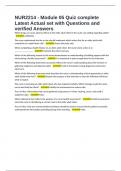 NUR2214 - Module 05 Quiz complete Latest Actual set with Questions and verified Answers