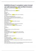 NUR2214 Exam 3 complete Latest Actual set with Questions and verified Answers