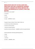 MEDICATION AIDE TEST ACTUAL EXAM 400&plus; QUESTIONS AND WELL ELABORATED ANSWERS ALREADY A GRADED TOP RATED VERSION FOR HIGHLY RECOMMENDED BY EXPERTS &vert; NEW AND REVISED