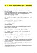 BIOL 214 EXAM 2 VERIFIED ANSWERS