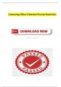 Contracting Officer Unlimited Warrant Board 2025