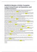 NUR2214 Module 4 EAQs Complete Latest Actual Exam set Questions and verified Answers