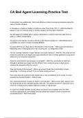 CA Bail Agent Licensing Practice Test &lpar;2025&sol;2026 NEWEST UPDATE&rpar; COMPLETE QUESTIONS AND VERIFIED ANSWERS ALREADY GRADED A&plus;&excl;&excl;