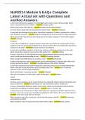 NUR2214 Module 5 EAQs Complete Latest Actual set with Questions and verified Answers