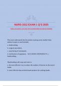 NURS-1512 EXAM 1 Q&rsquo;S 2025 WITH GUARANTEED ACCURATE ANSWERS