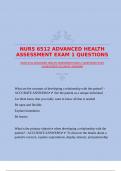 NURS 6512 ADVANCED HEALTH ASSESSMENT EXAM 1 QUESTIONS WITH GUARANTEED ACCURATE ANSWERS  