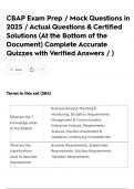 CBAP Exam Prep &sol; Mock Questions in 2025 &sol; Actual Questions & Certified Solutions &lpar;At the Bottom of the Document&rpar; Complete Accurate Quizzes with Verified Answers &sol; &rpar;
