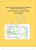 Actual 2025 AQA A-LEVEL DESIGN AND TECHNOLOGY&colon;  PRODUCT DESIGN 7552&sol;2 Paper 2   ACTUAL QUESTIONS AND VERIFIED ANSWERS  COMPLETE EXAM&excl;&excl;&excl;  
