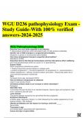 WGU D236 pathophysiology Exam - Study Guide-With 100&percnt; verified answers-2024-2025