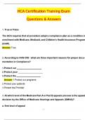 HCA Certification Training Exam 2025 Actual Questions & Answers &lpar;Latest 2025 &sol; 2026 Update&rpar; 100&percnt; Guarantee Pass &lpar;Verified Answers&rpar;